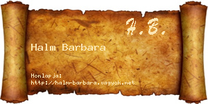 Halm Barbara névjegykártya