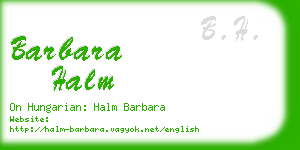 barbara halm business card
